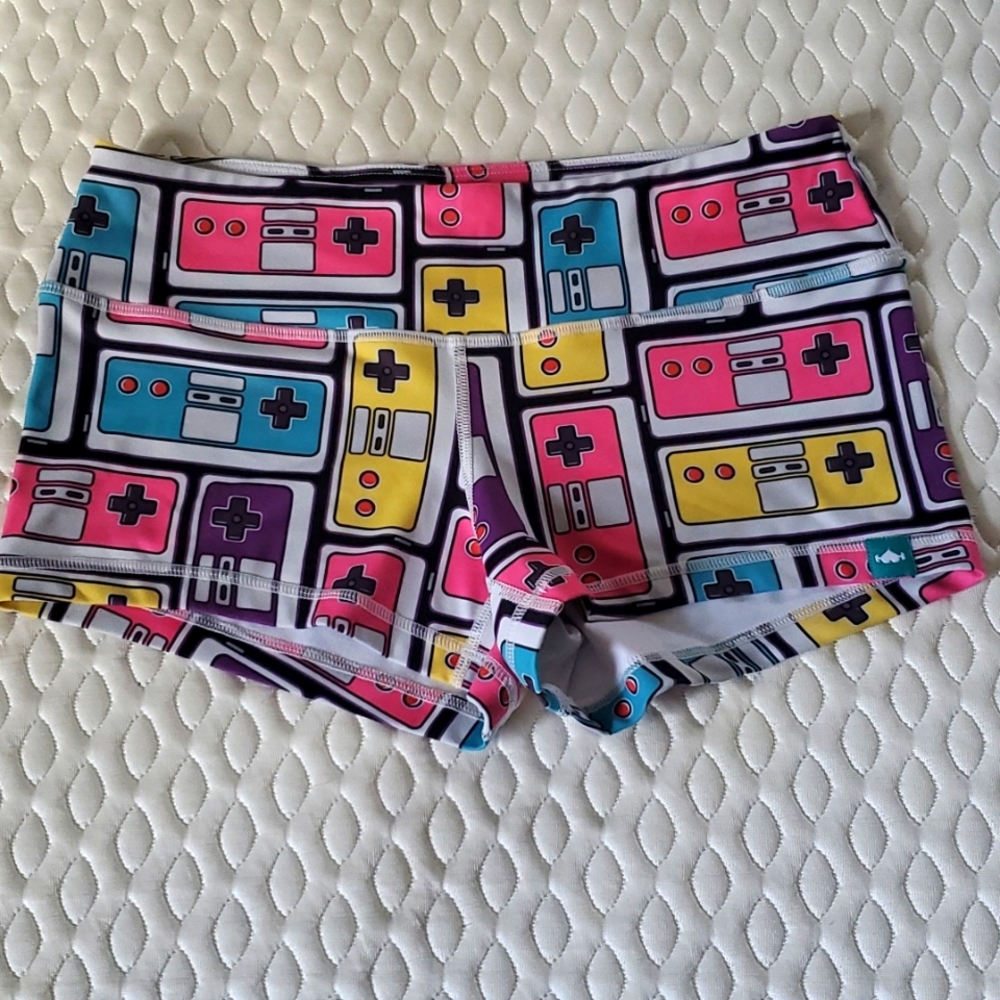 wodbottom game controller spandex short. Size S. Multi-color